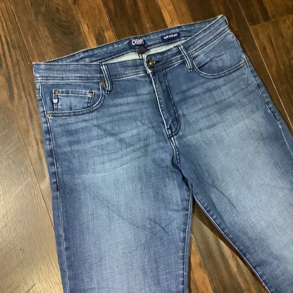 Chaps Jeans Mens 36x34 Blue Slim Straight Leg Medium Wash Denim Pants